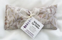 eye pillow with sunny window tag tied with ribbon &copy; sunny window