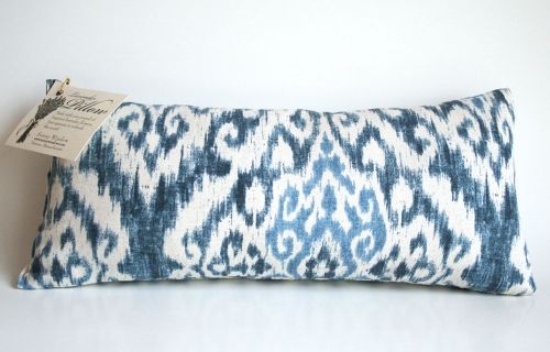 Large Lavender Pillow - Blue Ikat